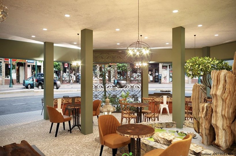 Thiết kế quán cafe trọn gói 41 Hàng Lược phong cách